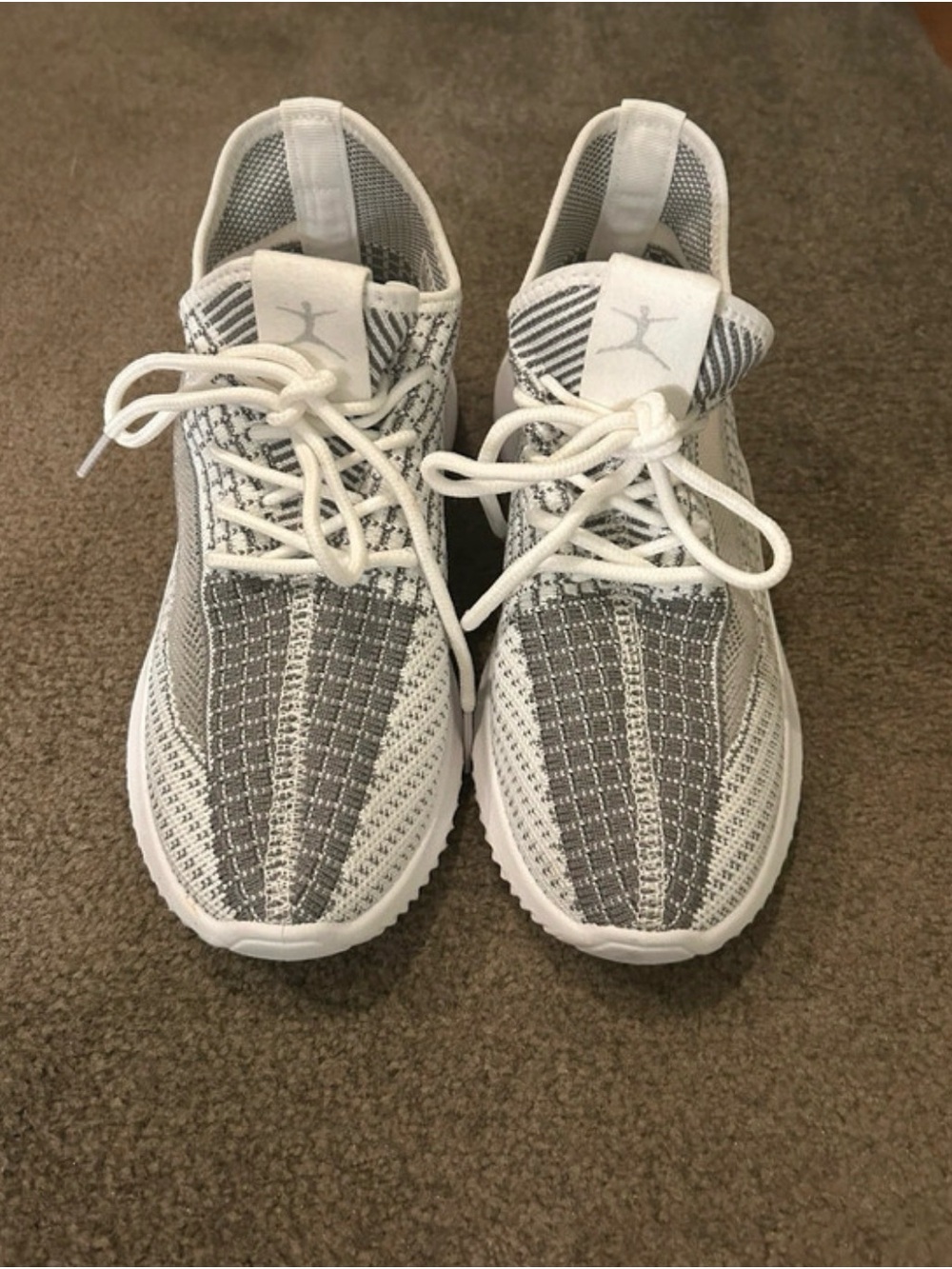 Danskin White and Gray Knit Athletic Sneakers